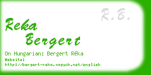 reka bergert business card